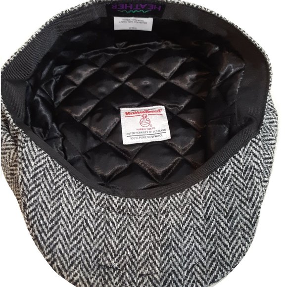 PEAKY BLINDERS Hartside Harris Tweed® Newsboy Cap HS28 in GRAY-BLACK - PICK SIZE - Picture 9 of 12
